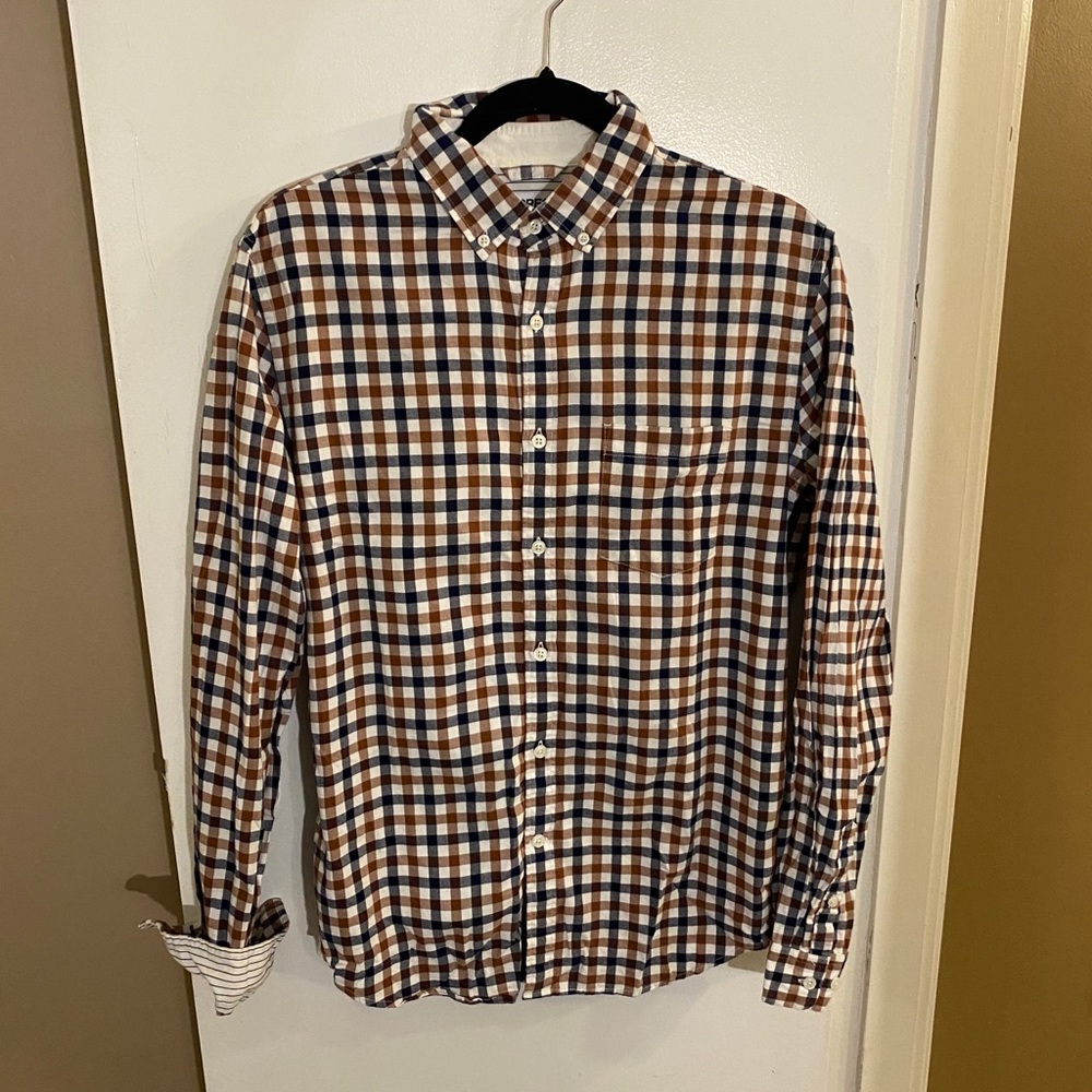 Express Men Plaid Casual Button Down